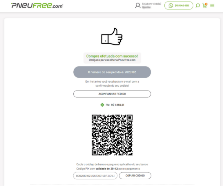 Exemplo de tela oficial de pagamento PIX no checkout
